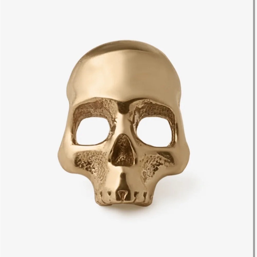 Ask and Embla 14k yellow gold cranium threadless end earring